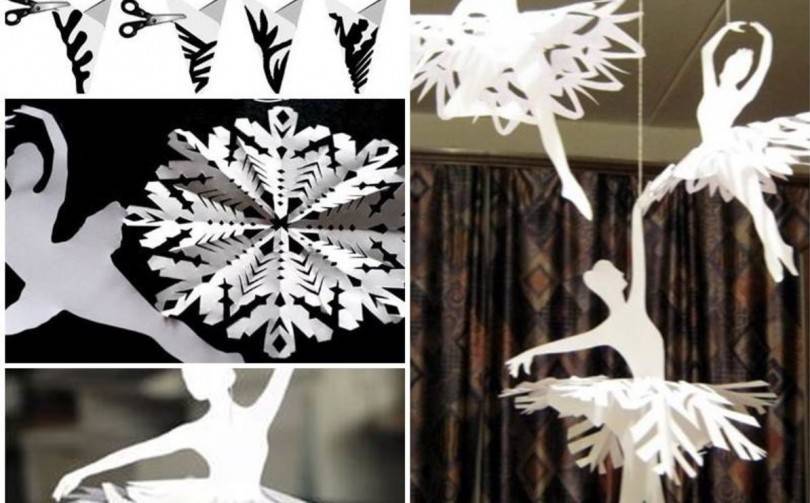 Подвесные украшения «снежинки-балеринки»