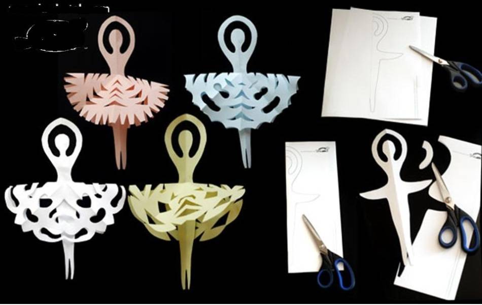 Подвесные украшения «снежинки-балеринки»