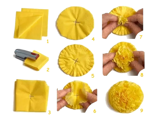 Цветы из салфеток