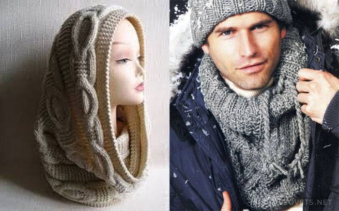 Шарф-хомут спицами: поэтапные вязальные схемы и оригинальные идеи шарфов. Простые инструкции для начинающих с фото-обзорами