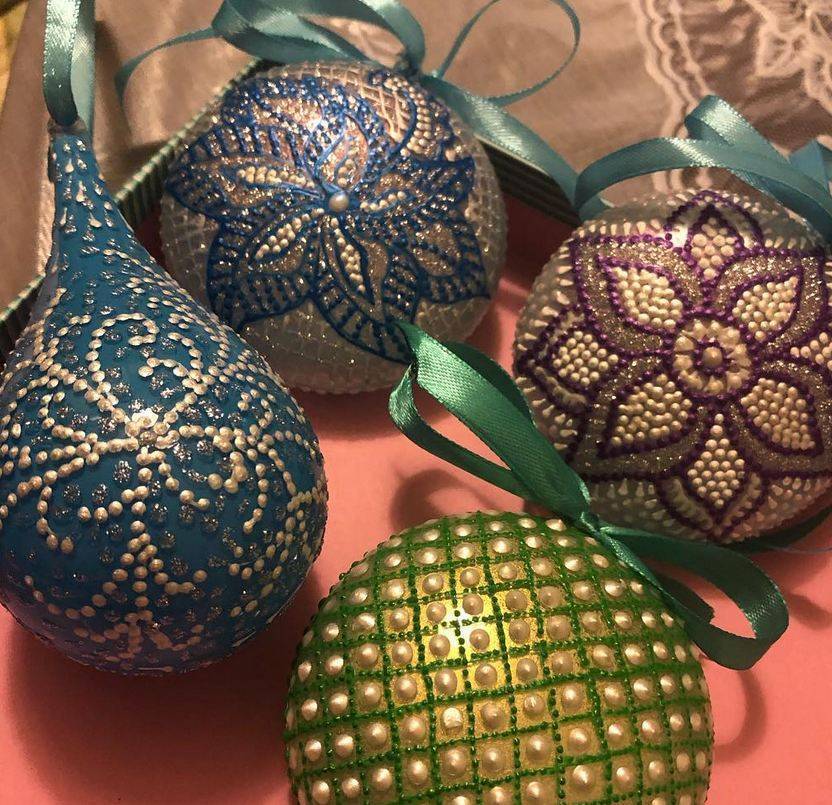 Новогодние шары своими руками: мастерим елочные украшения ручной работы | крестик