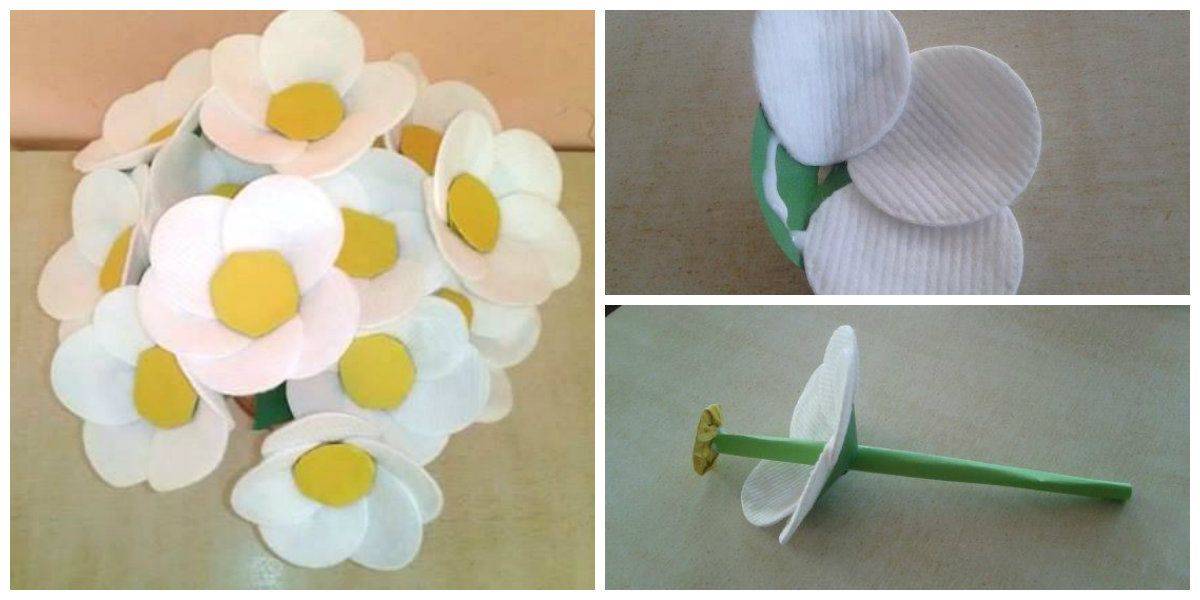 Поделки из ватных дисков поэтапно своими руками: мастер-класс с фото и описанием для начинающих