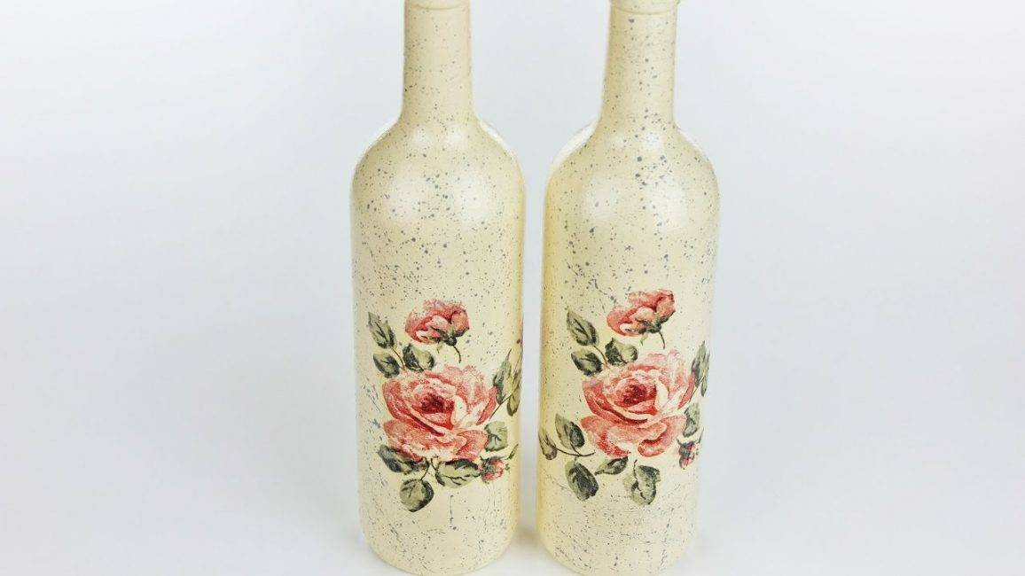 Декупаж бутылки шампанского