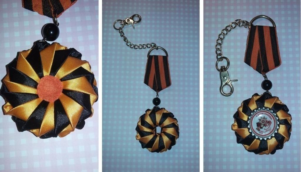 Брошь из лент