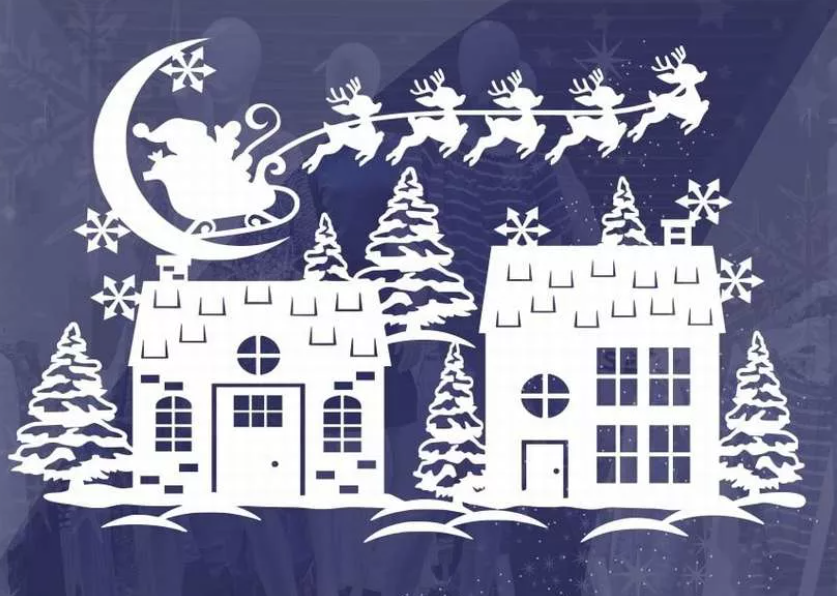 Новогодние трафареты для украшения окон