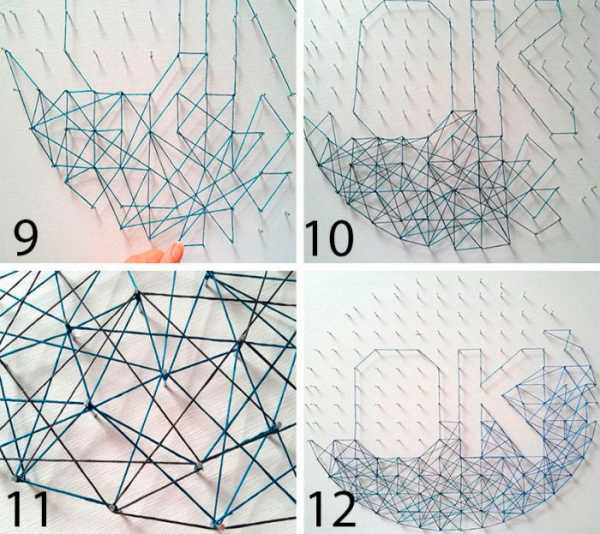 Панно из ниток и гвоздей