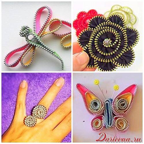 Броши/заколки из молний и шерсти | страна мастеров