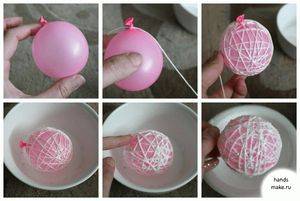 Шары из ниток и клея
