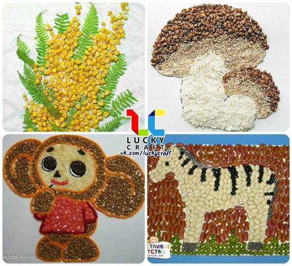 Поделки из круп – 10 идей и мастер-классов для взрослых и детей