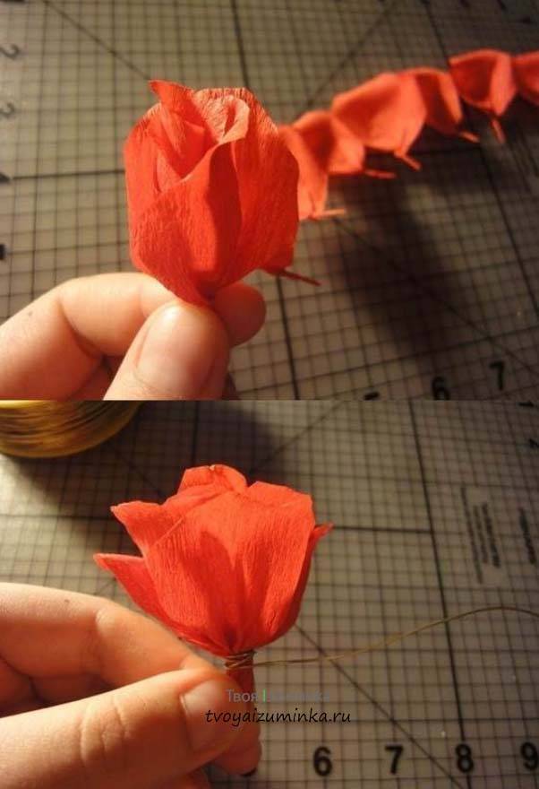 Розы из бумаги
