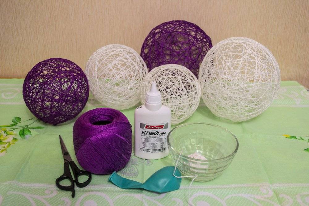 Шары из ниток и клея