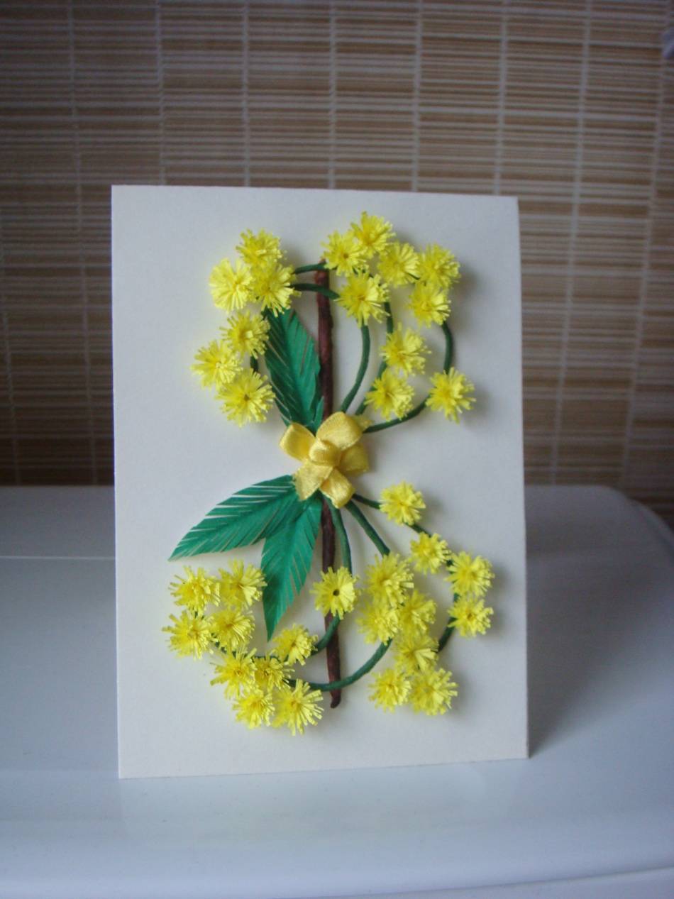 Мимоза поделка: ТОП-160 фото простых и сложных поделок. Мастер-класс для детей и взрослых по созданию мимозы своими руками