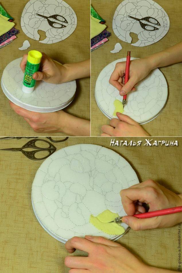 Пэчворк без иглы - кинусайга: картины на пенопласте, схемы, мастер-класс | блог домохозяйки