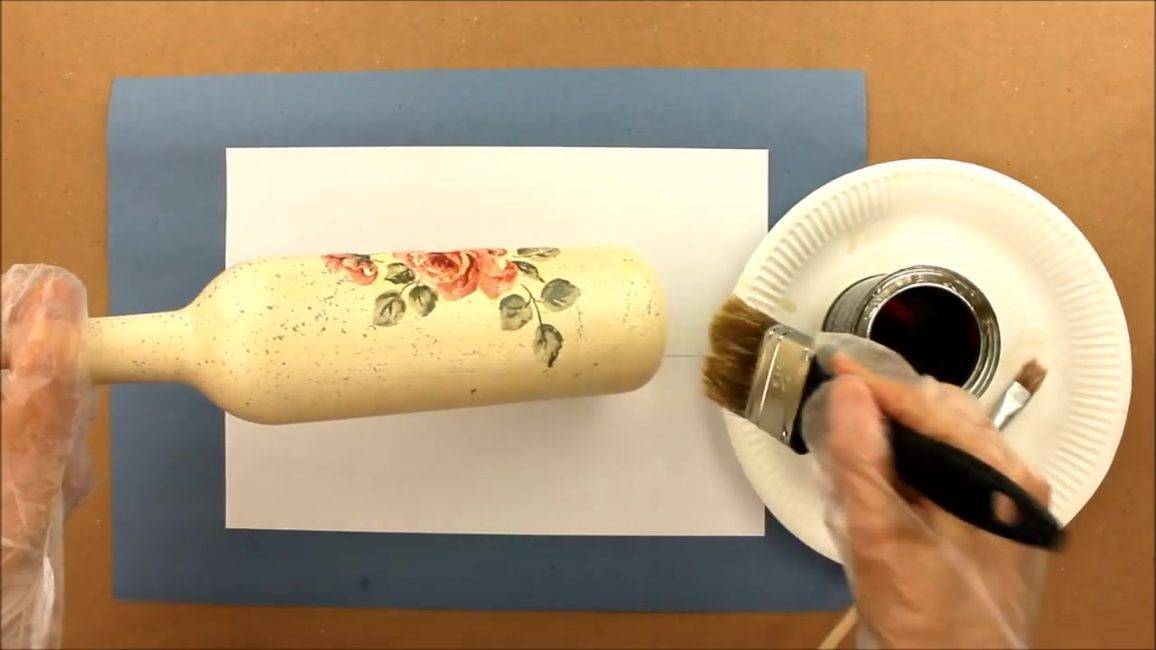 Декупаж бутылки шампанского