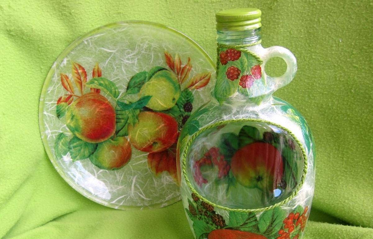 Декупаж бутылки шампанского