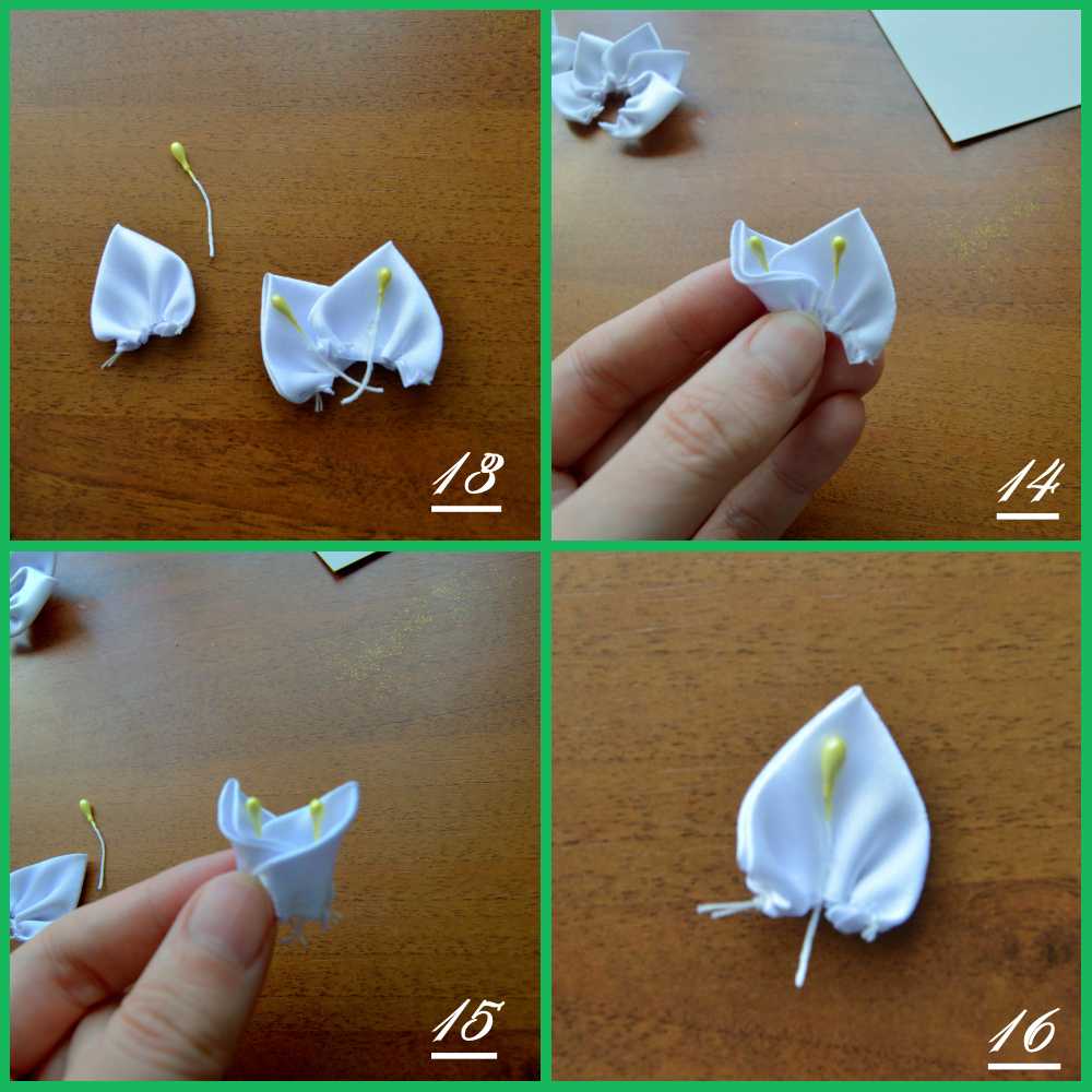 Изысканная брошь из атласных лент